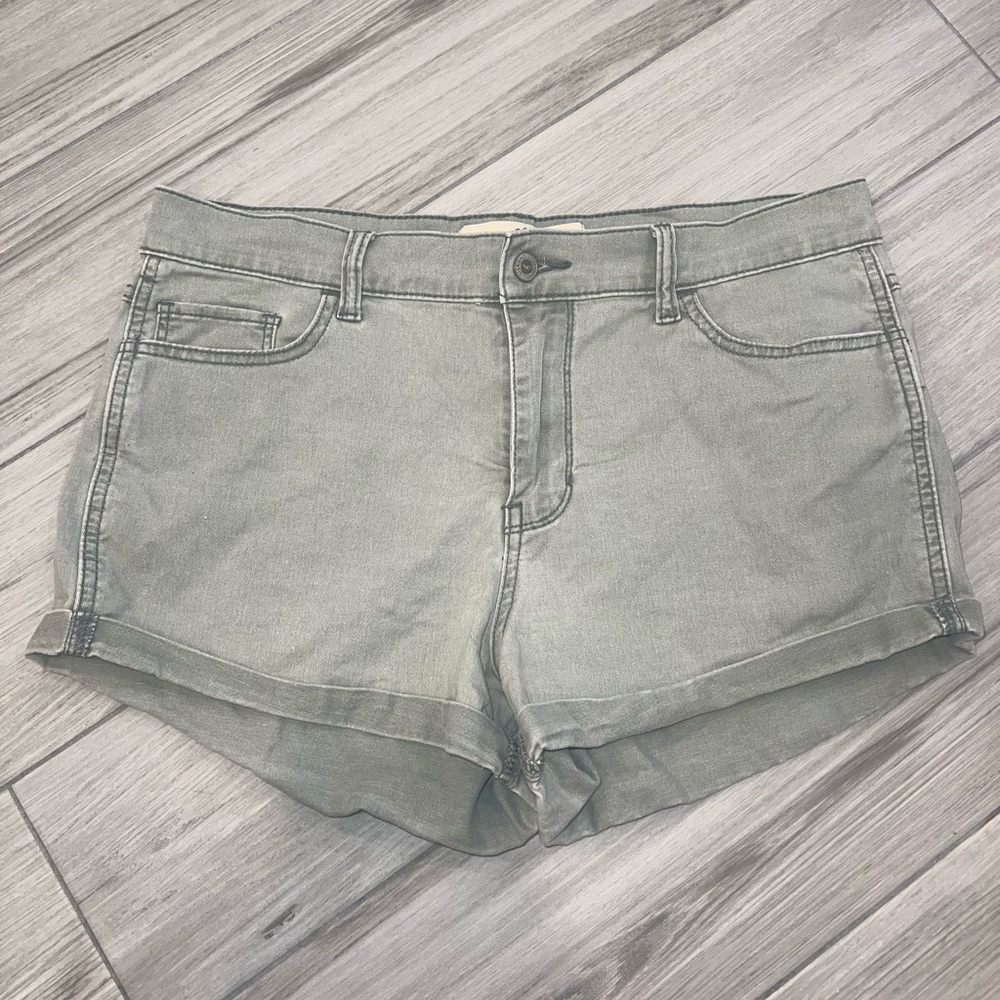 Hollister Olive Colored Denim Shorts